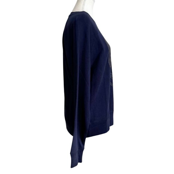 NWT ZADIG & VOLTAIRE THE UPPER SKULL STUDS SWEATSHIRT IN NAVY - XS - Picture 3 of 15